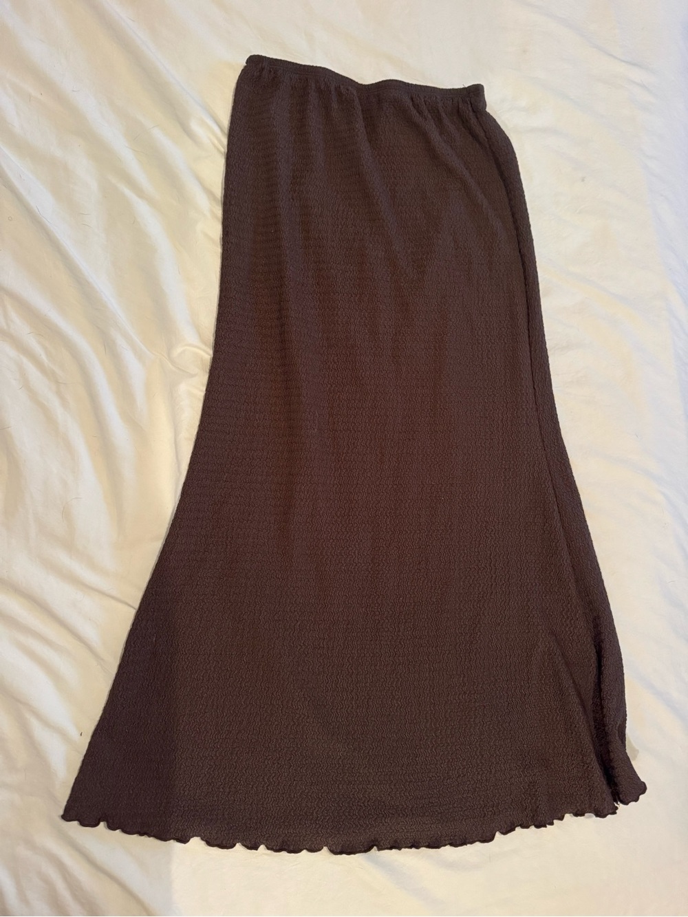 SHEIN Brown Textured Maxi Skirt